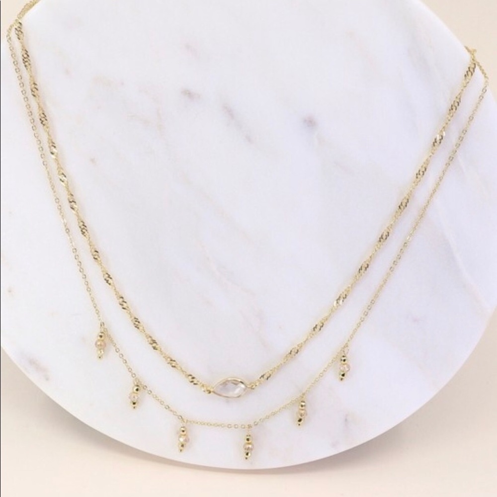 Layered gold necklace